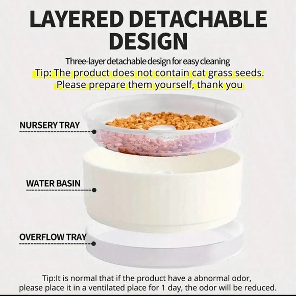 Hydroponic Cat Grass Planter New - Picture 2 of 7